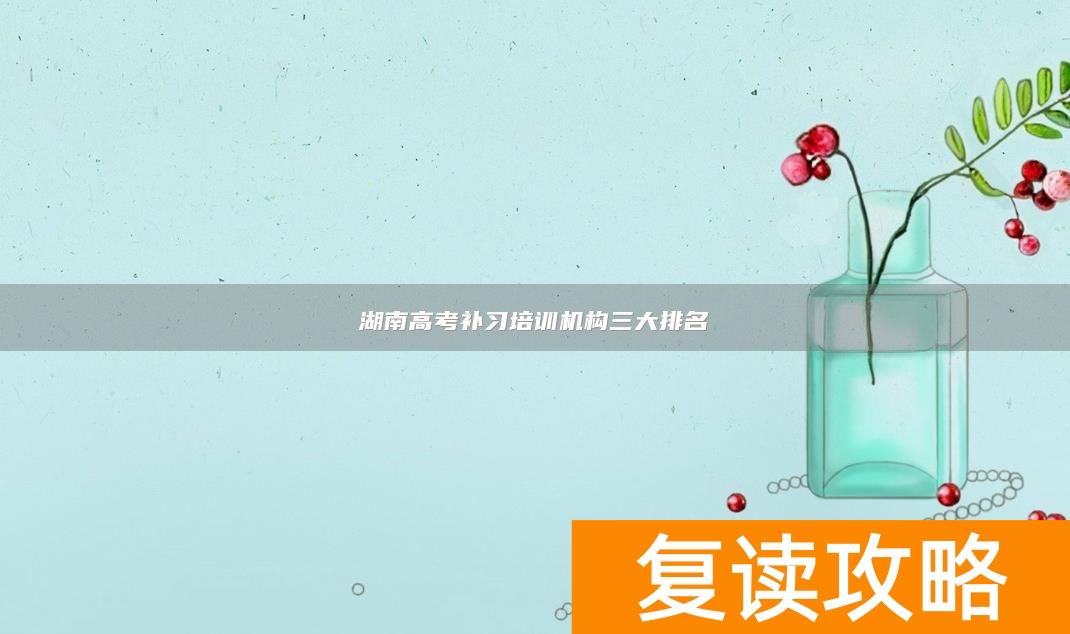 湖南高考补习培训机构三大排名
